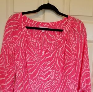 Lilly Pulitzer silk blouse like an Elsa! Small